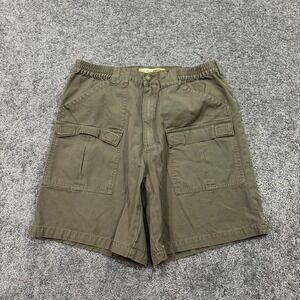 Cabelas Shorts Mens 36 Brown Cargo Canvas Outdoor Pockets Workwear Logo Fishing